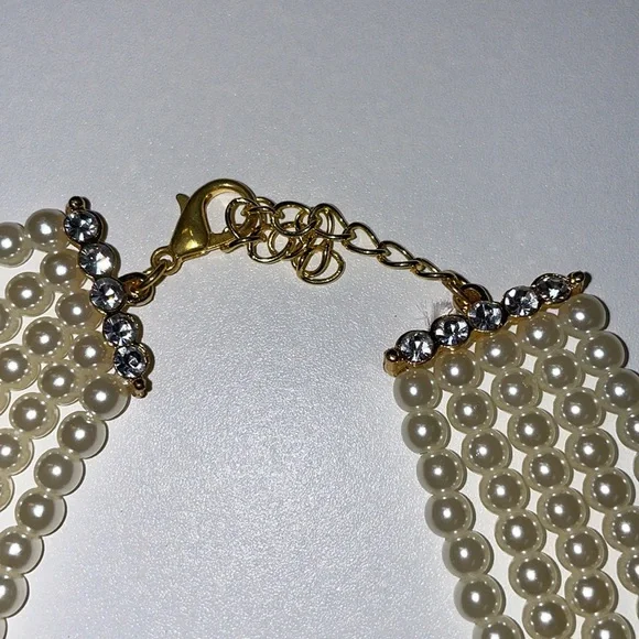 VINTAGE 3 pieces pcs Hand crafted festive necklace mother of pearl